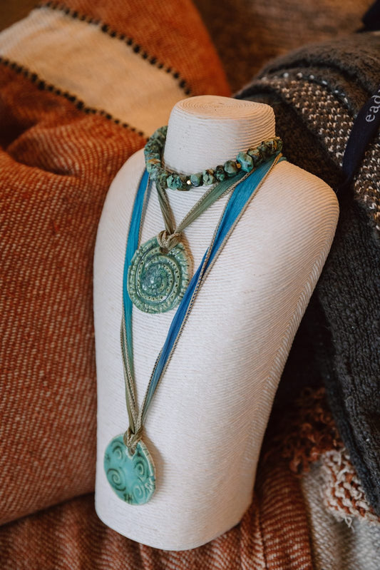 Gindi Girl Tidal Spiral Ceramic Necklace
