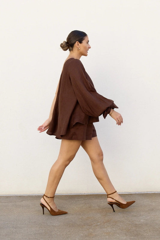 Brown Relaxed Shorts by ISABELLA LONGGINOU - image 2