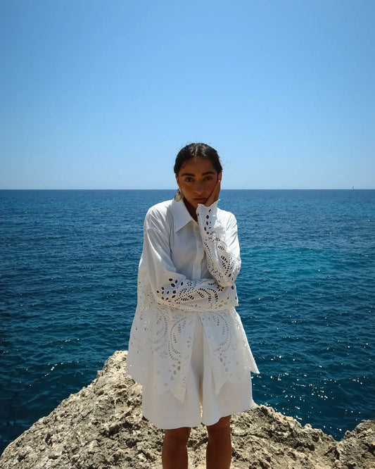 White Relaxed Shorts by ISABELLA LONGGINOU - image 2