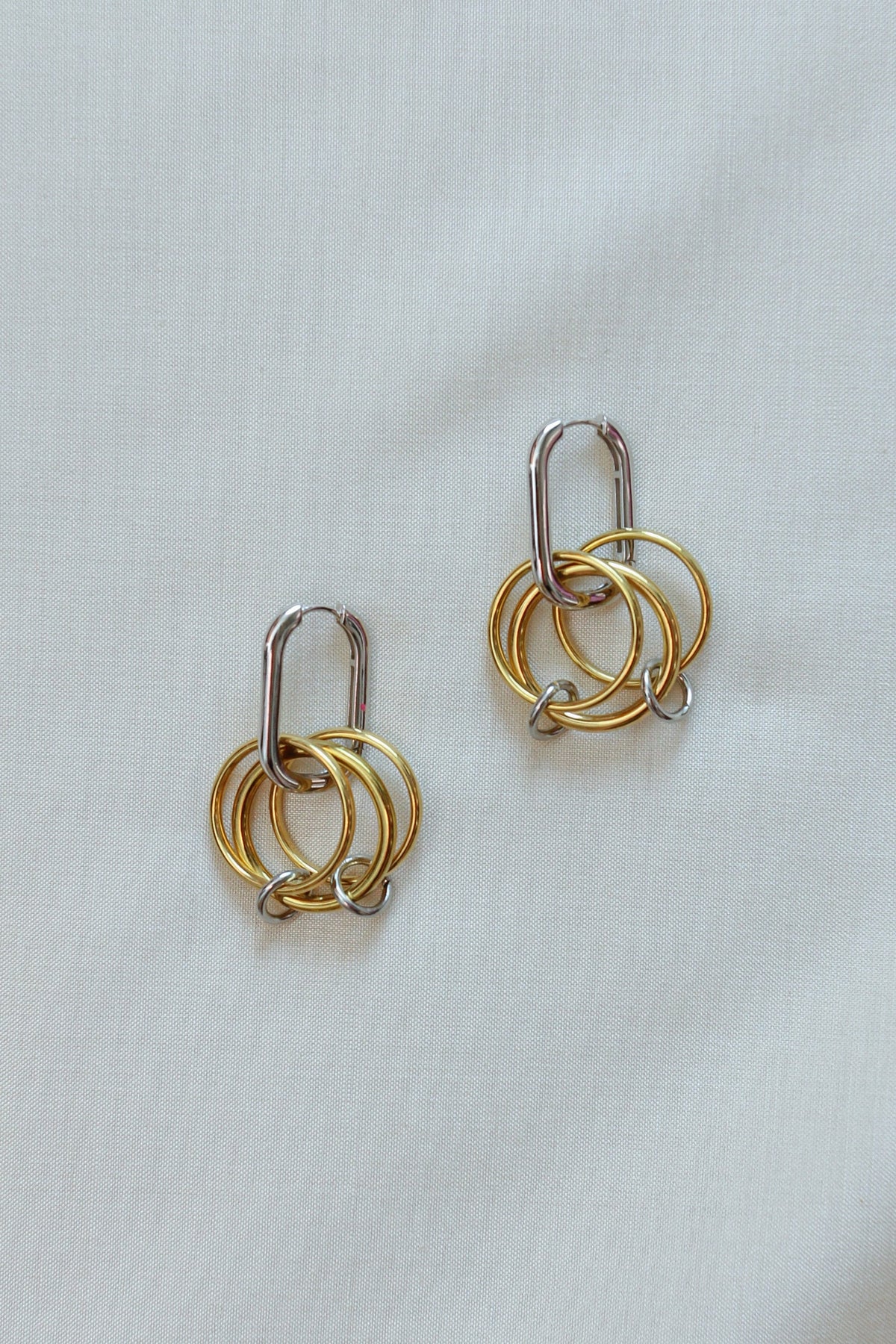 Trois Earrings | Silver and Gold