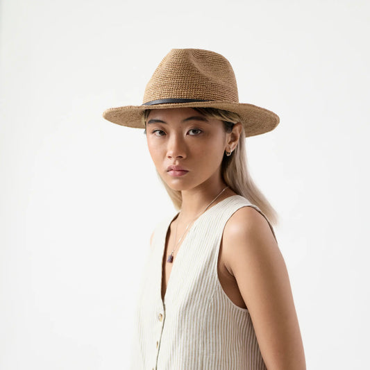 Ramse handwoven raffia fedora hat by TANORA — view 2
