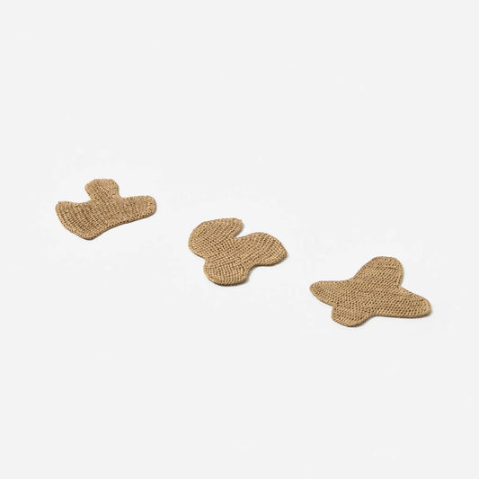 Rano wavy handwoven raffia coasters by TANORA — view 2