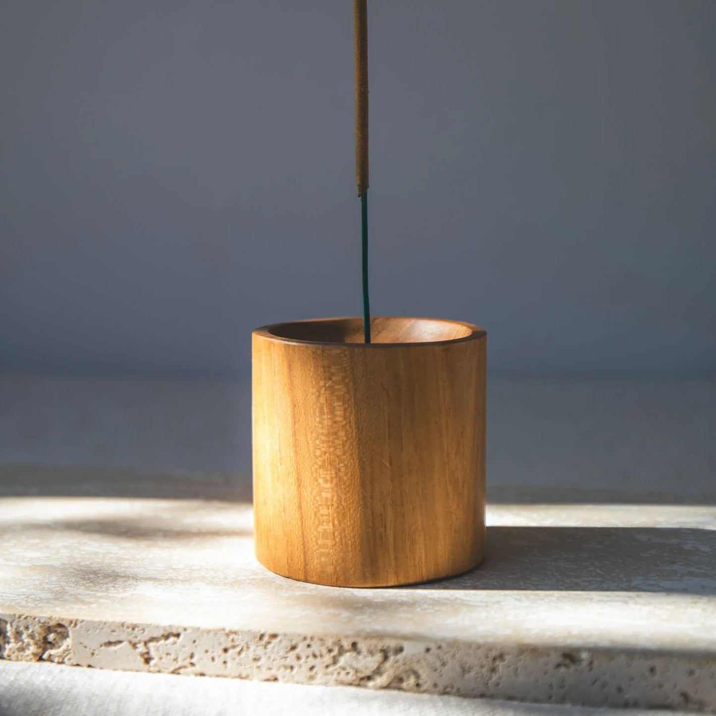 Cylinder Teak Wood Incense Holder by Holy Smoke - image 3