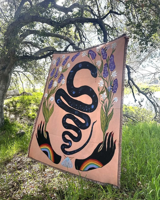 Let Them Live Woven Blanket by Meagan Boyd