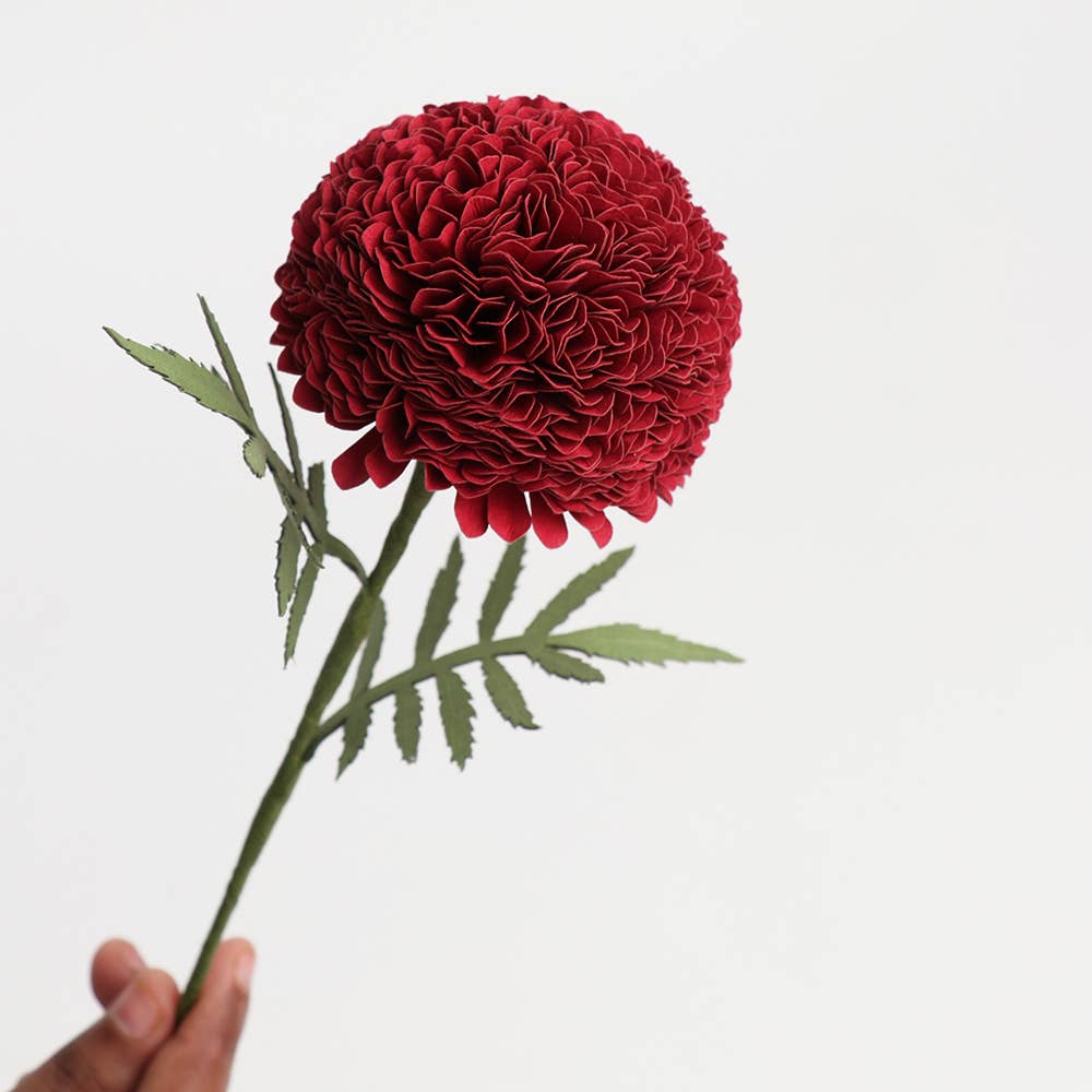 Handmade Paper Flower Stick - Maroon by Craft Boat