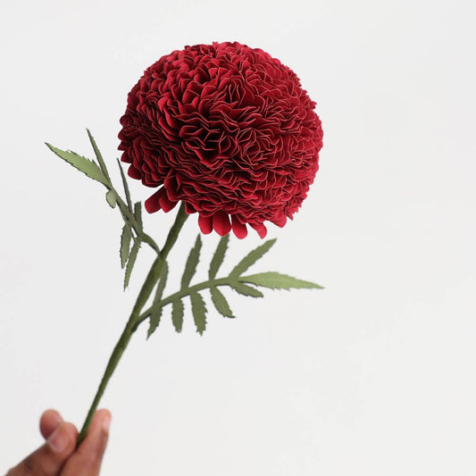Handmade Paper Flower Stick - Maroon by Craft Boat