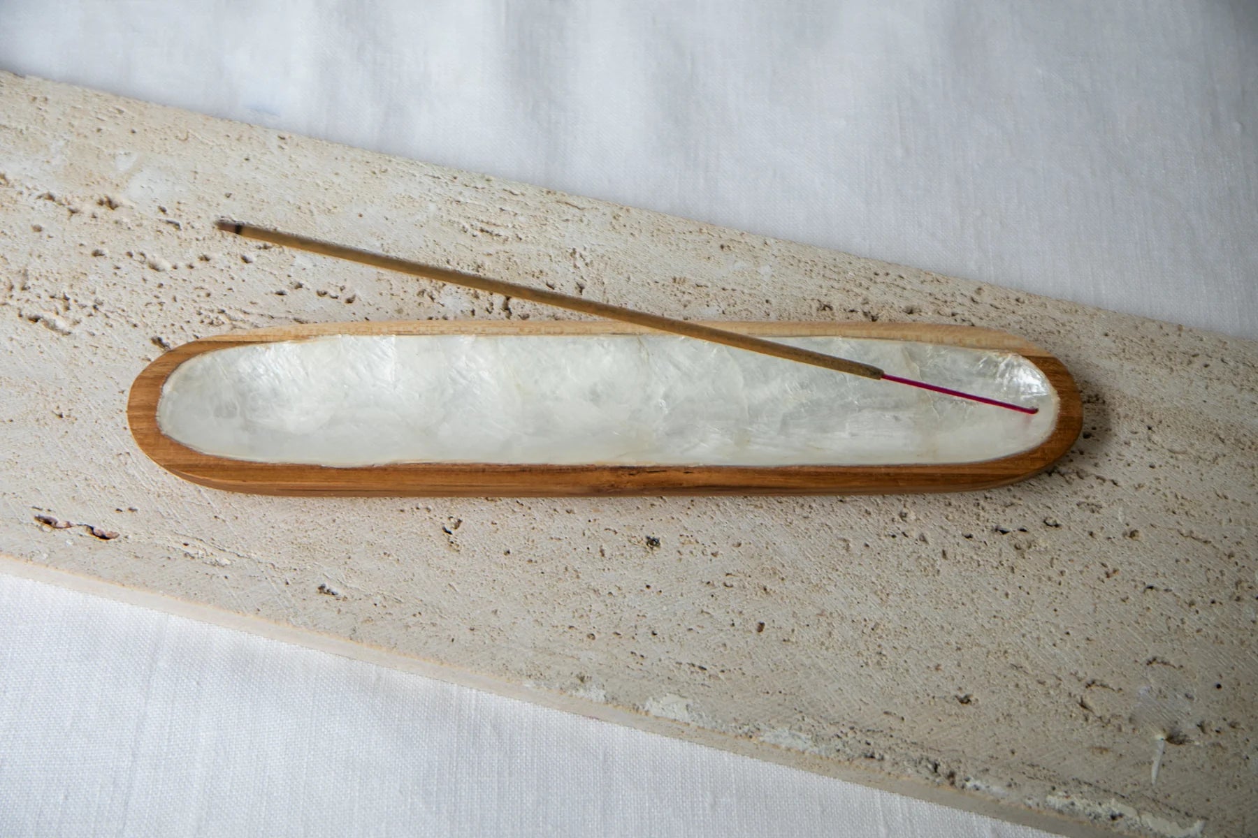 Shell Boat Teak Incense Holder by Holy Smoke