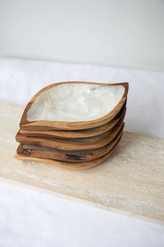 Shell Leaf Teak Incense Holder by Holy Smoke