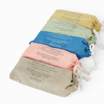 INDIGO NATURAL DYED COTTON RIBBONS (Pack of 6) by Craft Boat - image 4