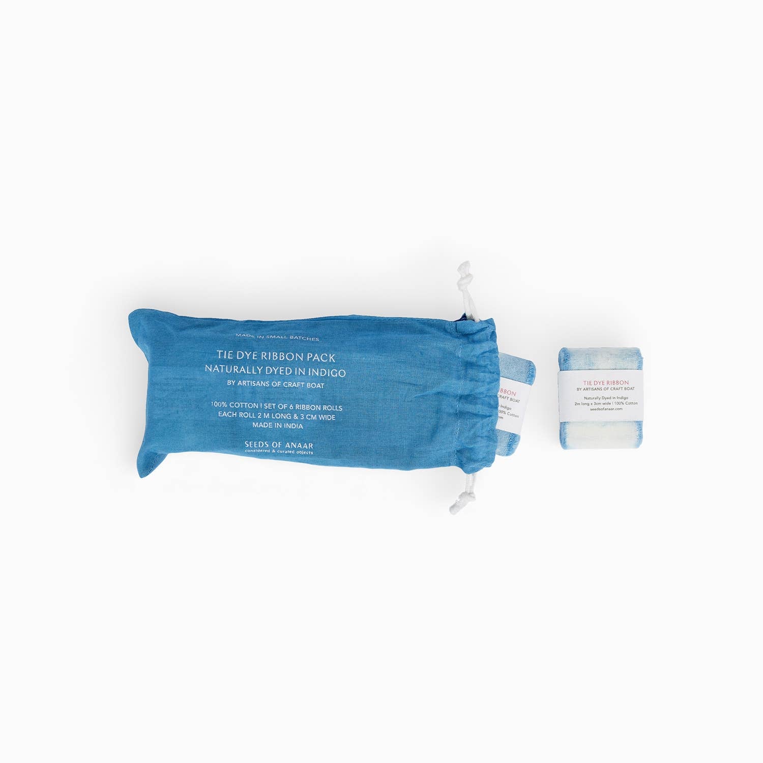 Craft Boat Creative Gift Set - Indigo cotton ribbons