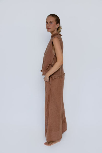 Arana Linen Pant - Clay