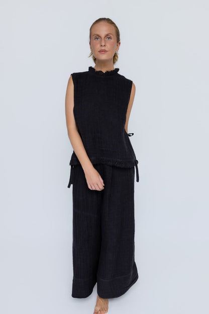 Arana Linen Pant - Midnight