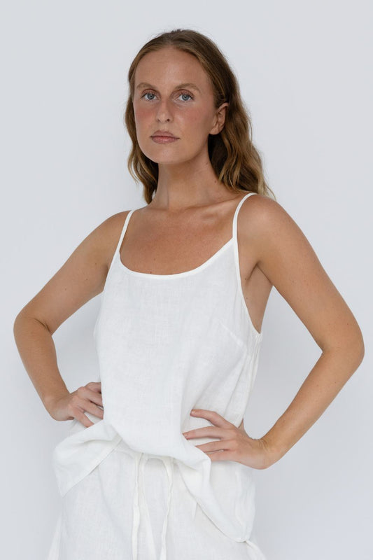 Fundamental Linen Cami - Off White