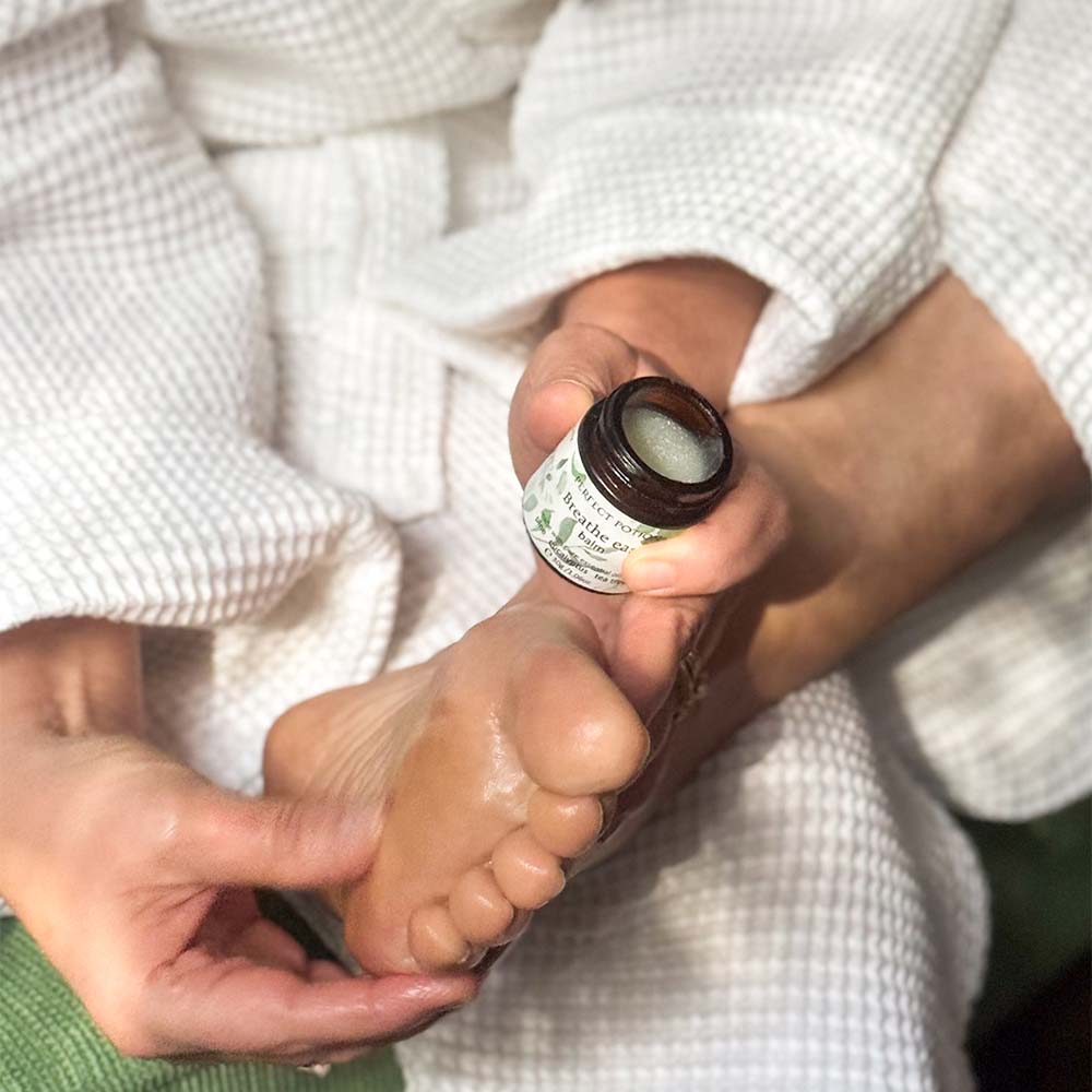Breathe Easy Aromatherapy Balm in use by Perfect Potion