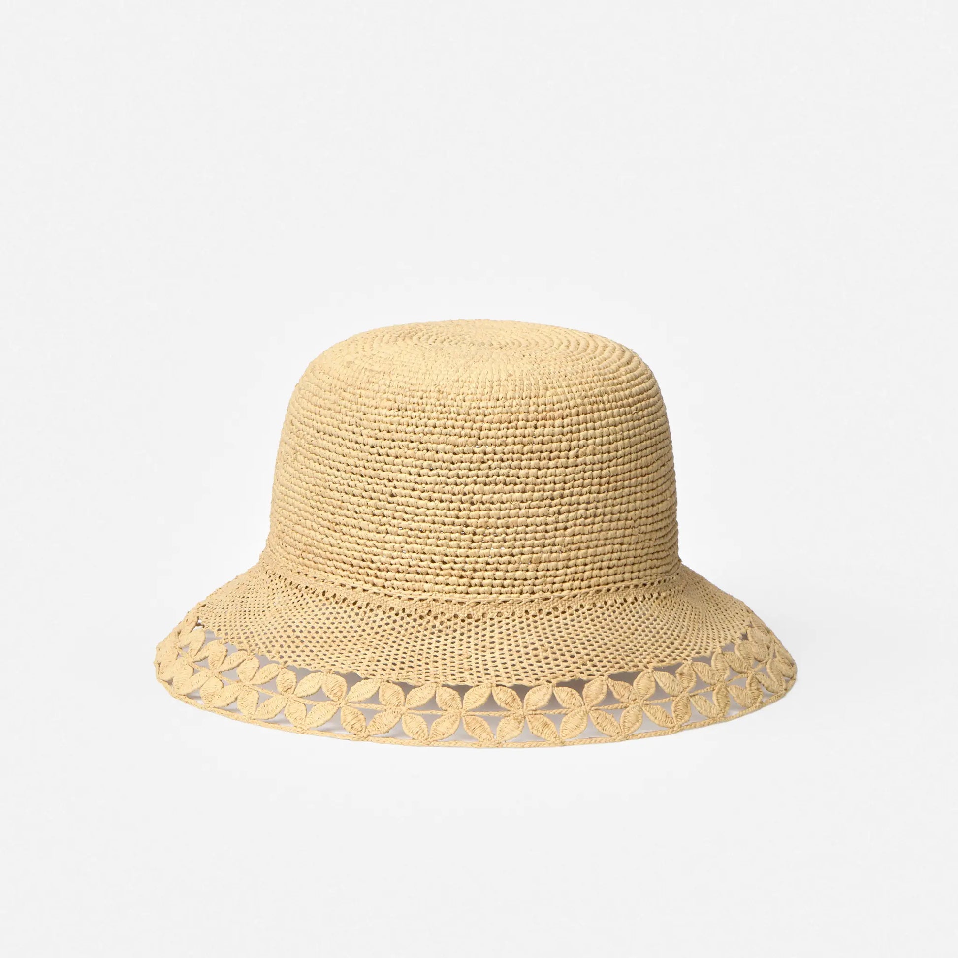 Bokety handwoven raffia lace bucket hat by TANORA