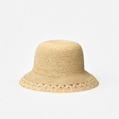 Bokety handwoven raffia lace bucket hat by TANORA