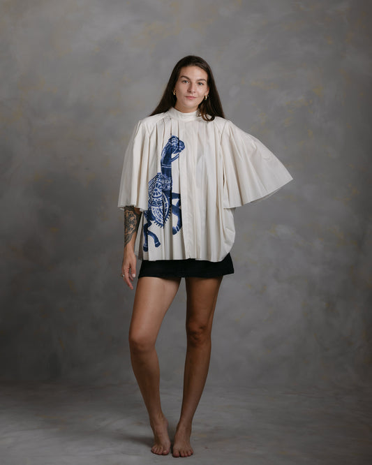 Alémais Rider Pleated Top - Preloved, Rare Find