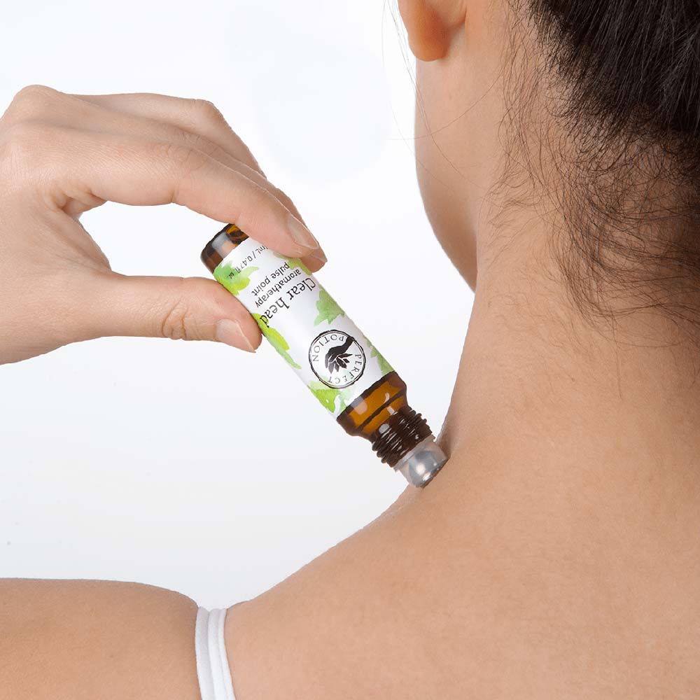 Clear Head Aromatherapy Pulse Point in use by Perfect Potion