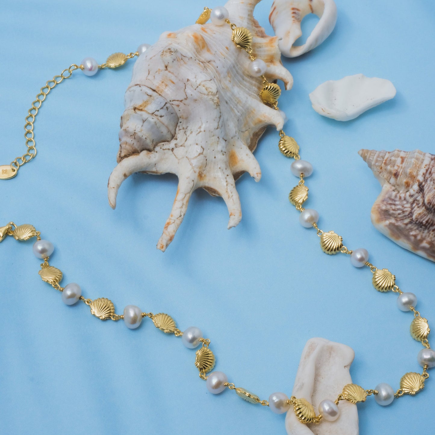Sunaka Shell Pearl choker worn