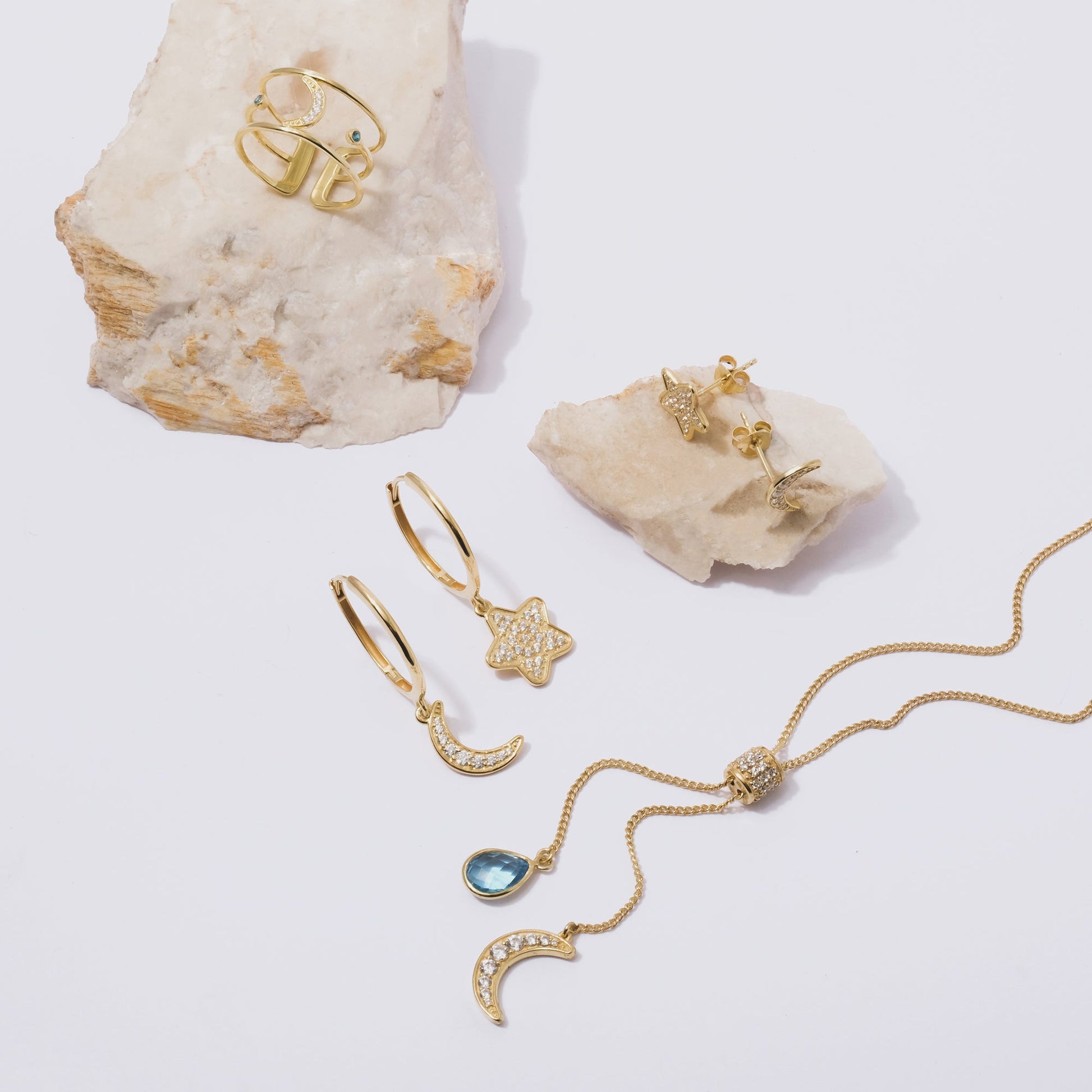 Sunaka Selene hoop earrings worn