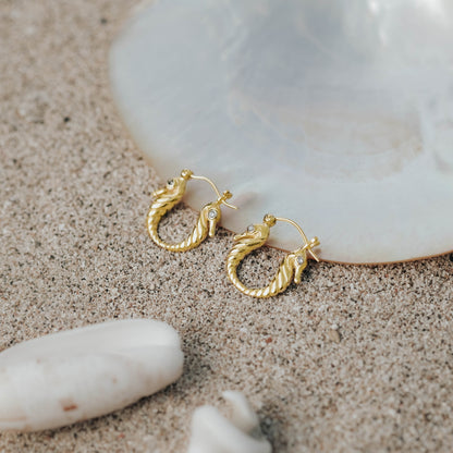Sunaka Seahorse hoop earrings worn