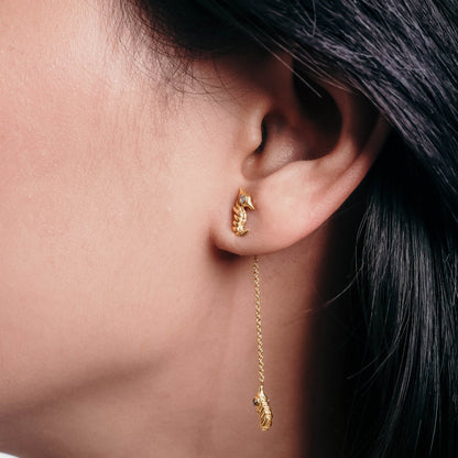 Sunaka Seahorse drop earrings worn