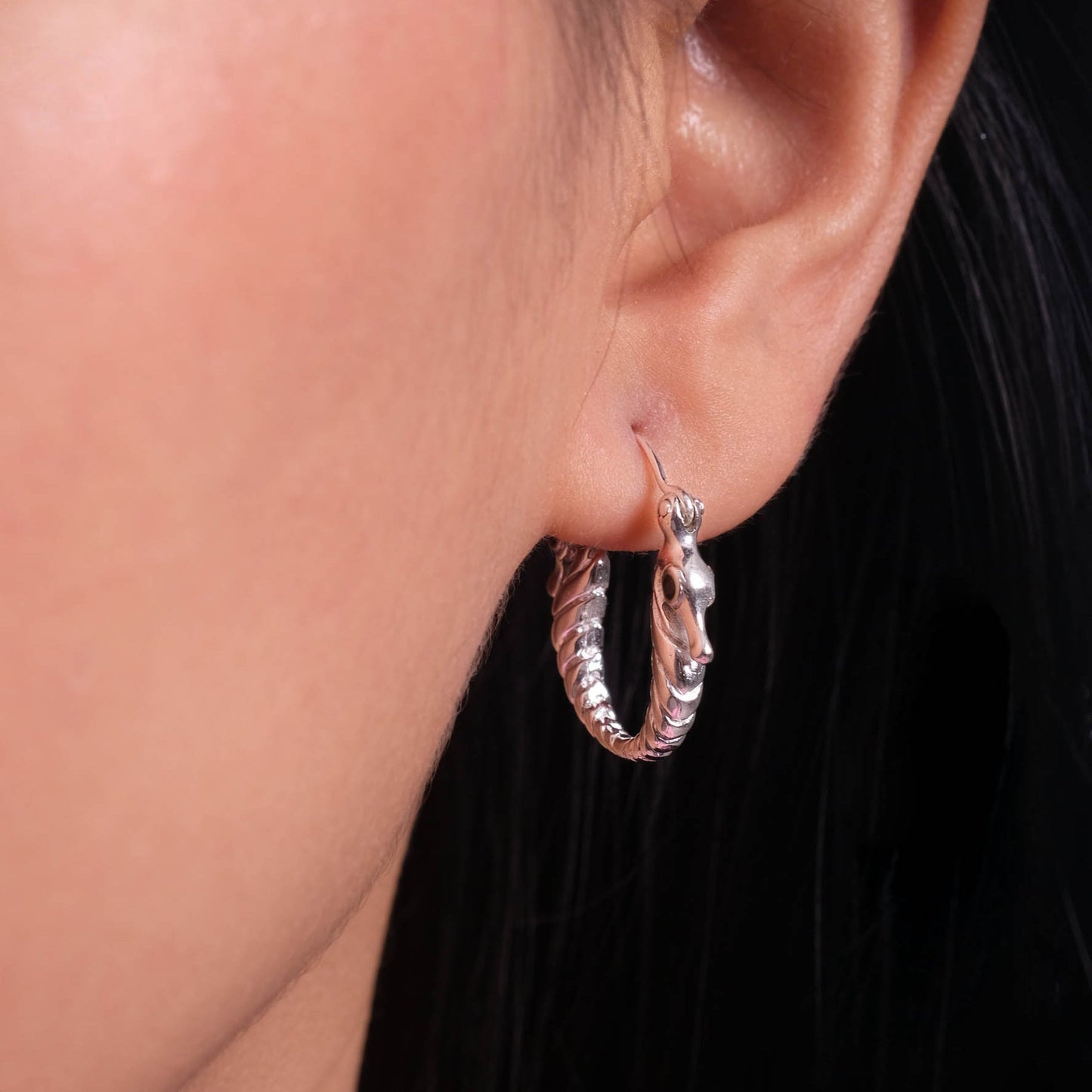 Sunaka Seahorse hoop earrings worn