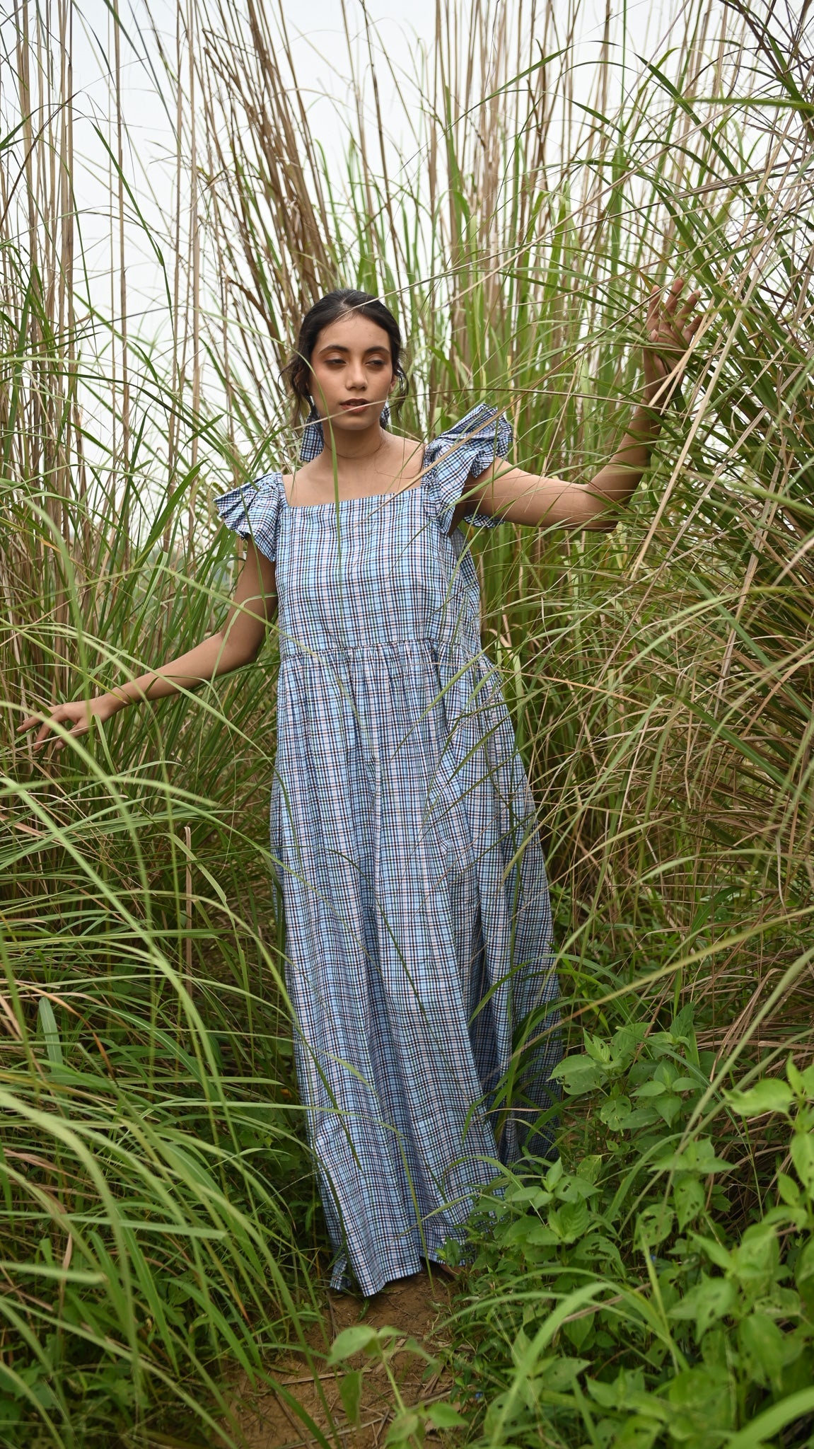 Pia Dress Heirloom Check - front