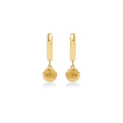 Sunaka Shell Pearl hoop earrings detail