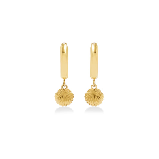 Sunaka Shell Pearl hoop earrings detail