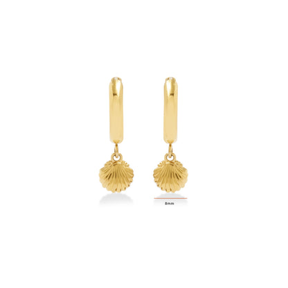Sunaka Shell Pearl hoop earrings