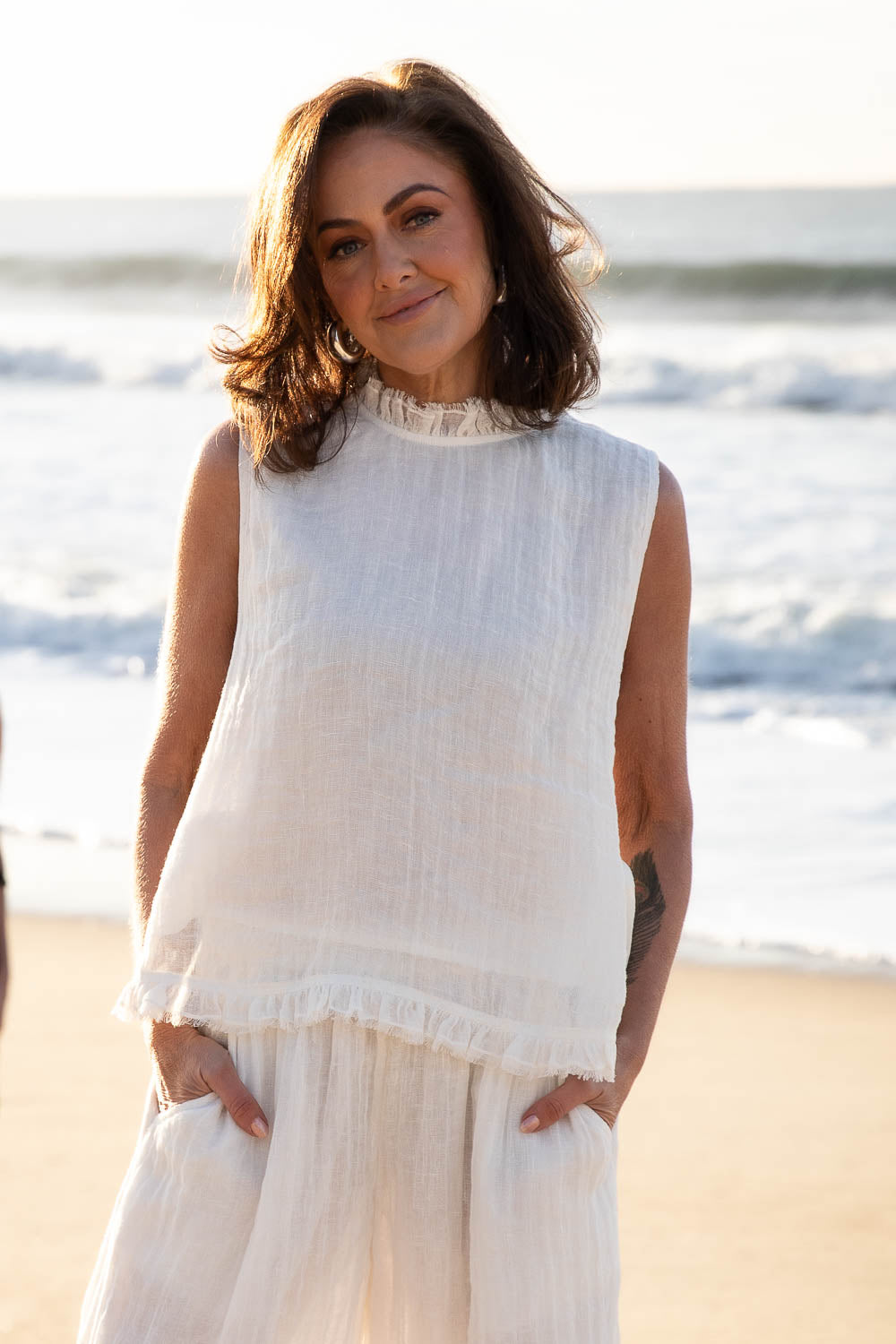Ava Linen Top by Eadie Lifestyle
