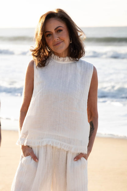 Ava Linen Top by Eadie Lifestyle