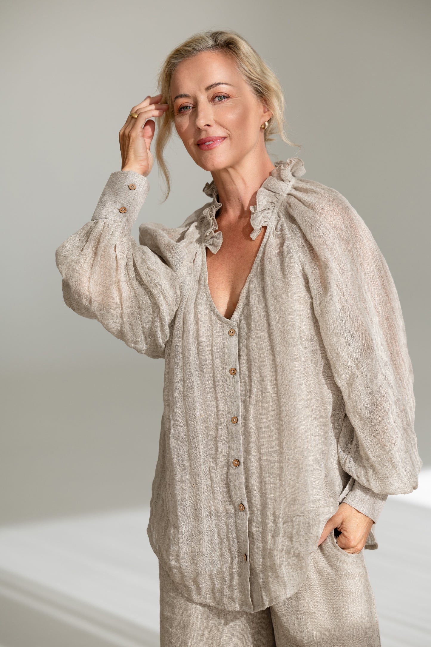 Mika Linen Blouse - Natural