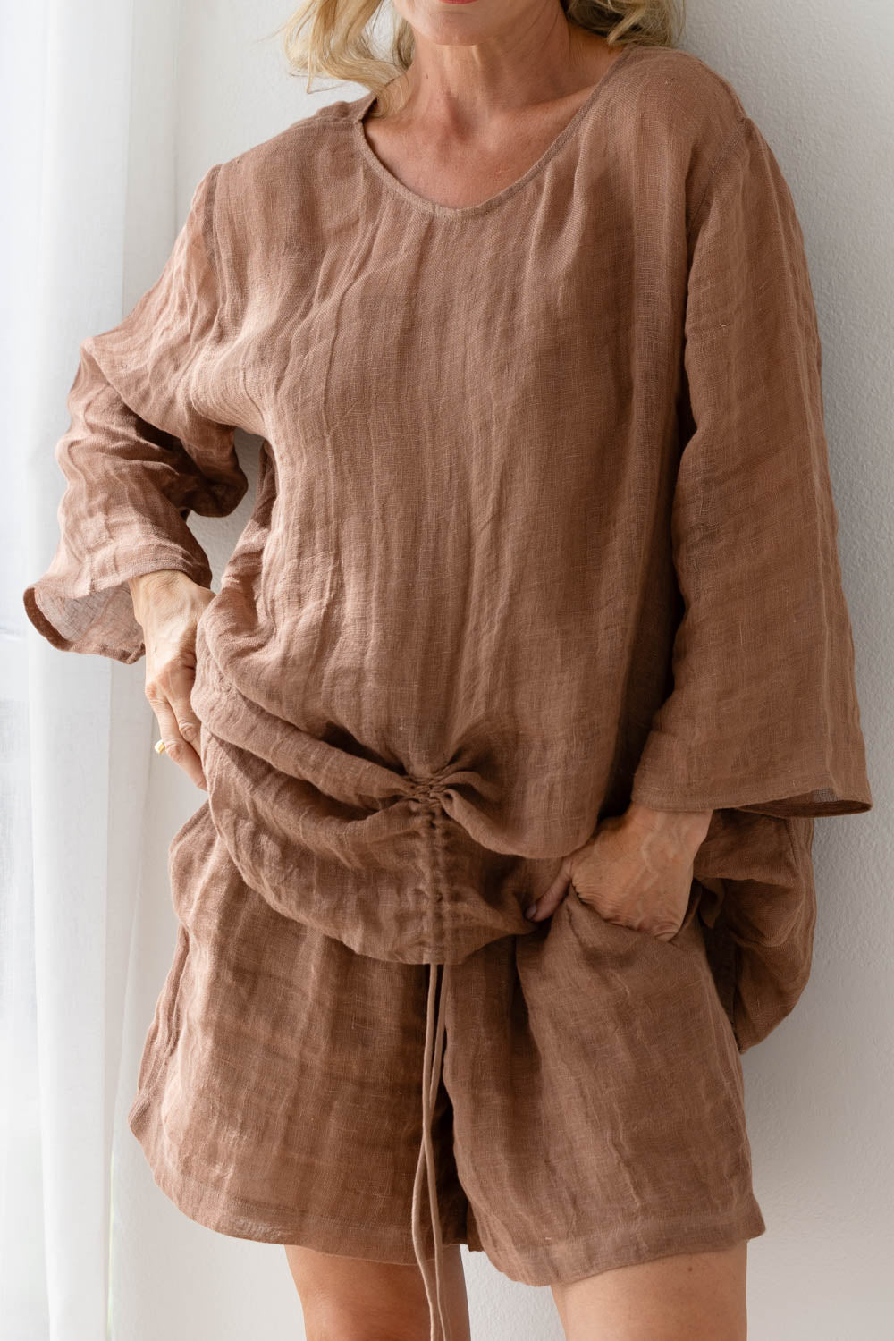 Tallows Linen Shorts - Clay