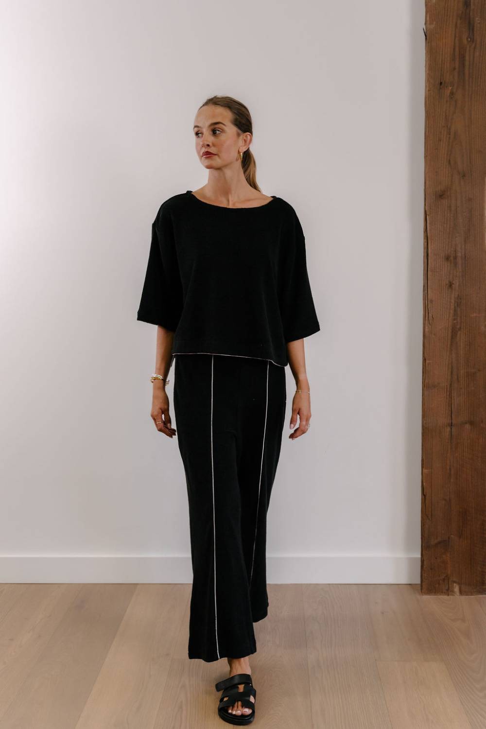 Empire Axis Pant - Black with White Piping