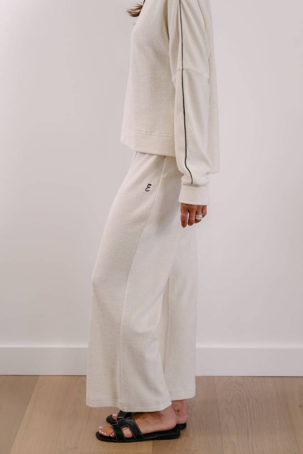 Empire Axis Pant - White with Black Piping
