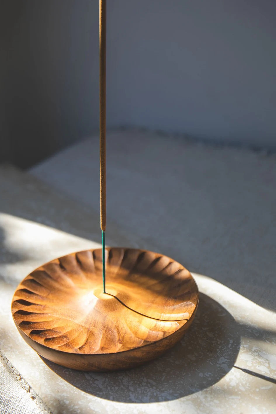Flower Carved Teak Incense Holder by Holy Smoke
