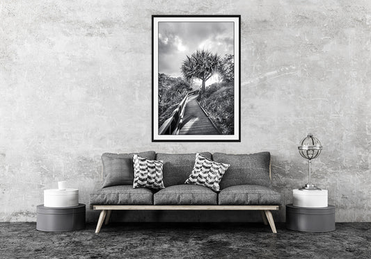 Follow Your Own Path fine art print styled in a living room