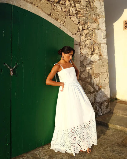 Cotton Broderie Gathered Dress by ISABELLA LONGGINOU - image 7