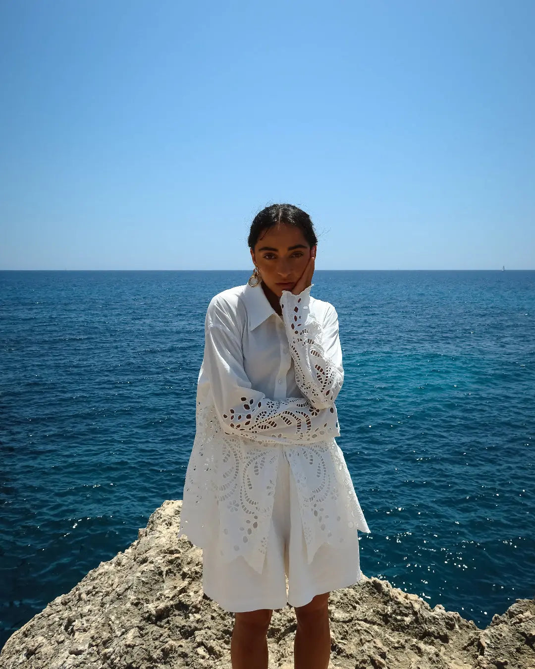 White Relaxed Shorts by ISABELLA LONGGINOU - image 2