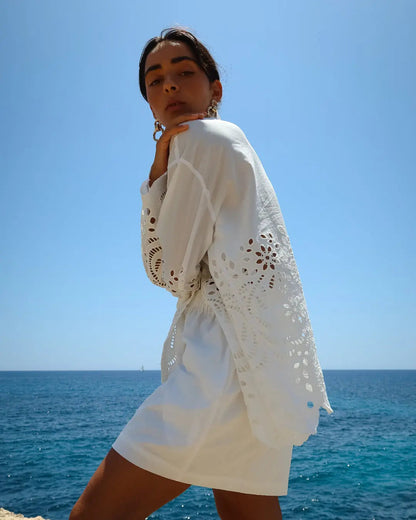 White Relaxed Shorts by ISABELLA LONGGINOU - image 3