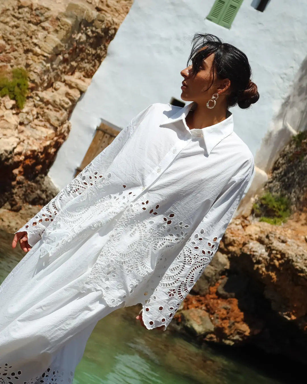 Cotton Broderie Gathered Skirt by ISABELLA LONGGINOU - image 5