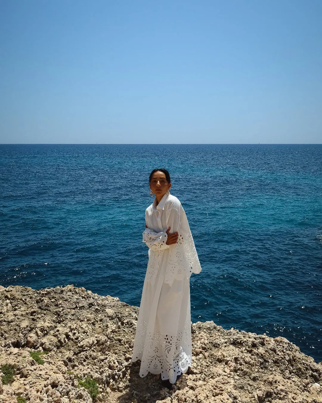 Cotton Broderie Gathered Skirt by ISABELLA LONGGINOU - image 2