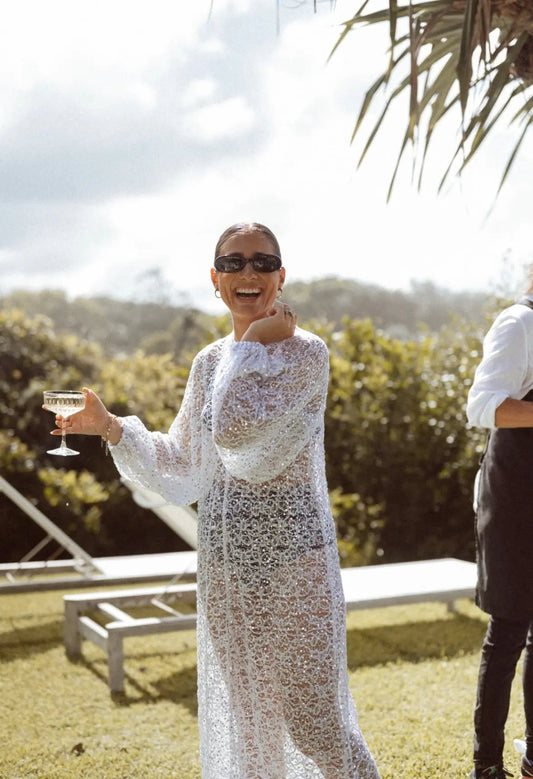 Sheer Sequin Balloon Sleeve Shirt by ISABELLA LONGGINOU - image 3