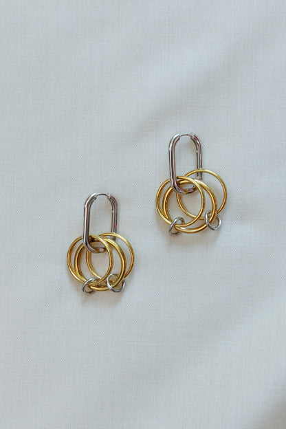 Trois Earrings | Silver and Gold