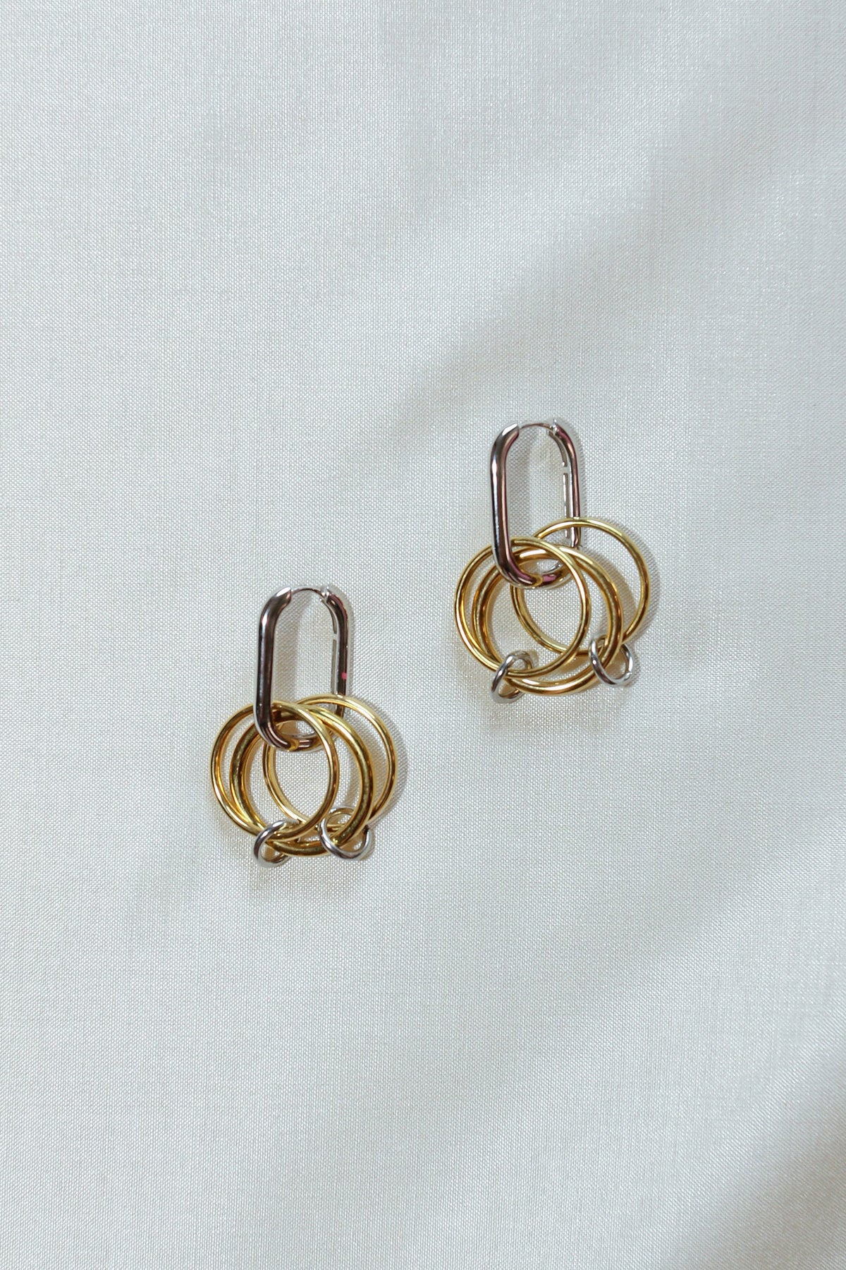 Trois Earrings | Silver and Gold
