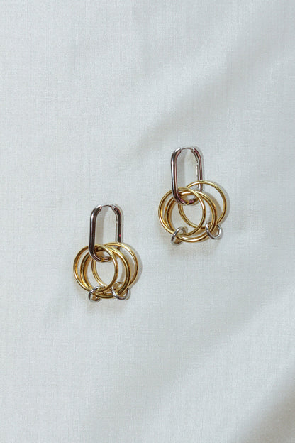 Trois Earrings | Silver and Gold