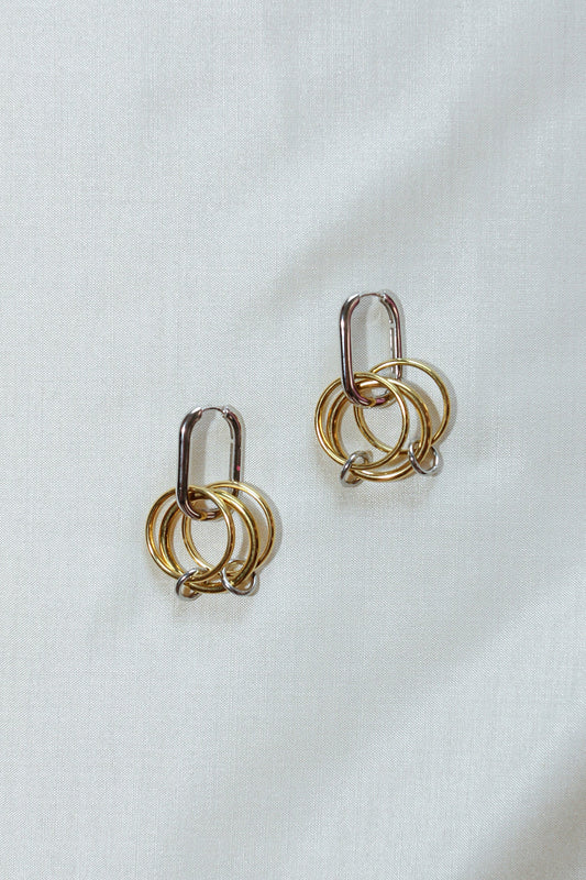 Trois Earrings | Silver and Gold