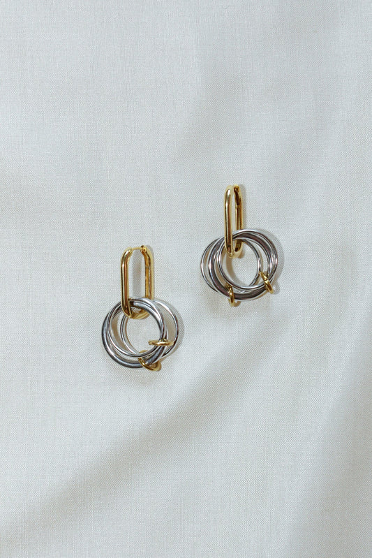 Trois Earrings | Gold and Silver